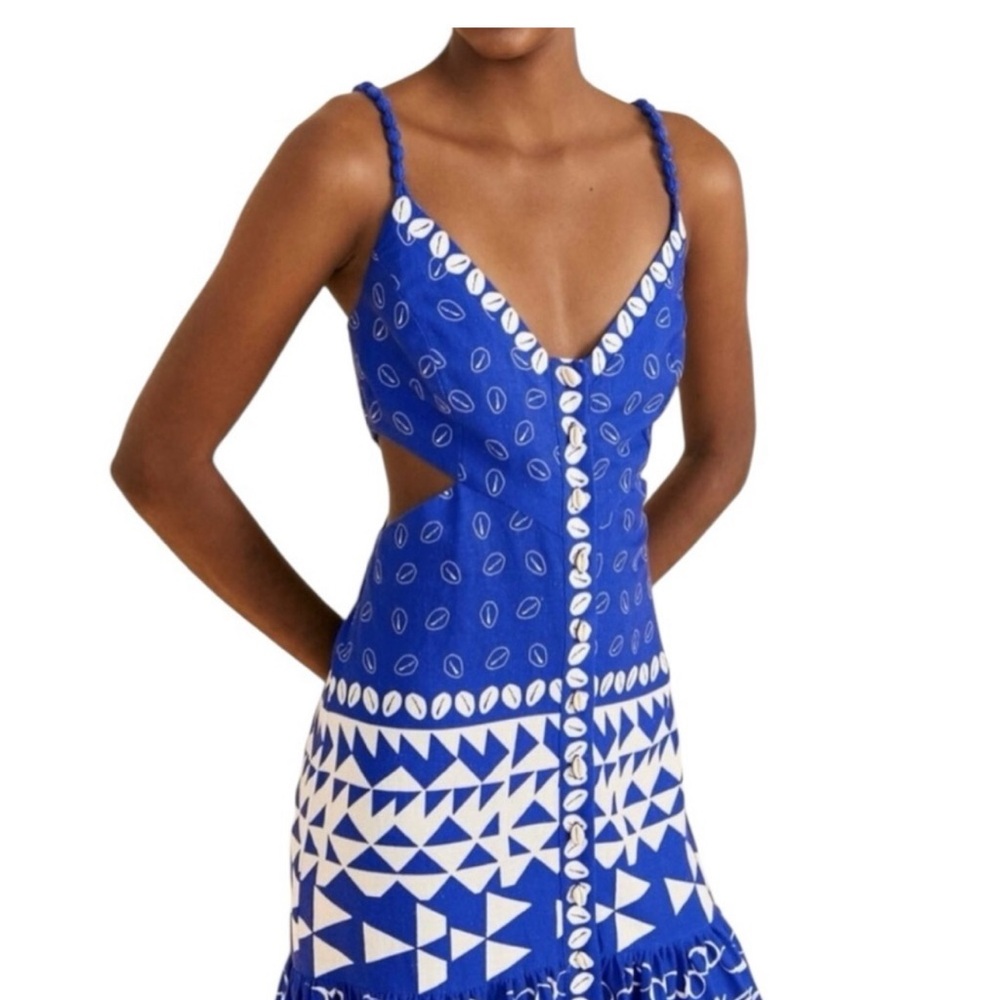 FARM Rio Blue and White Tropical Maxi Dress - Picture 2 of 4